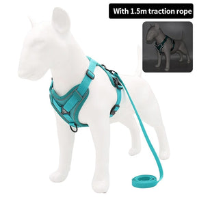 Luminous Pet Leash Harness With Safety Reflective Strip