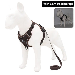 Luminous Pet Leash Harness With Safety Reflective Strip