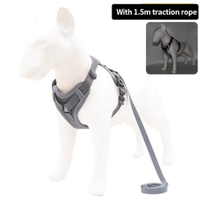 Luminous Pet Leash Harness With Safety Reflective Strip